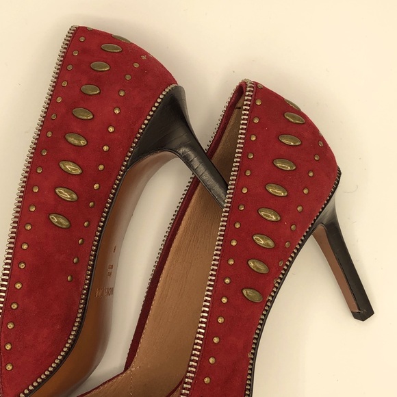 RACHEL ZOE SUEDE “MOTO” STYLE PUMP - Picture 6 of 15